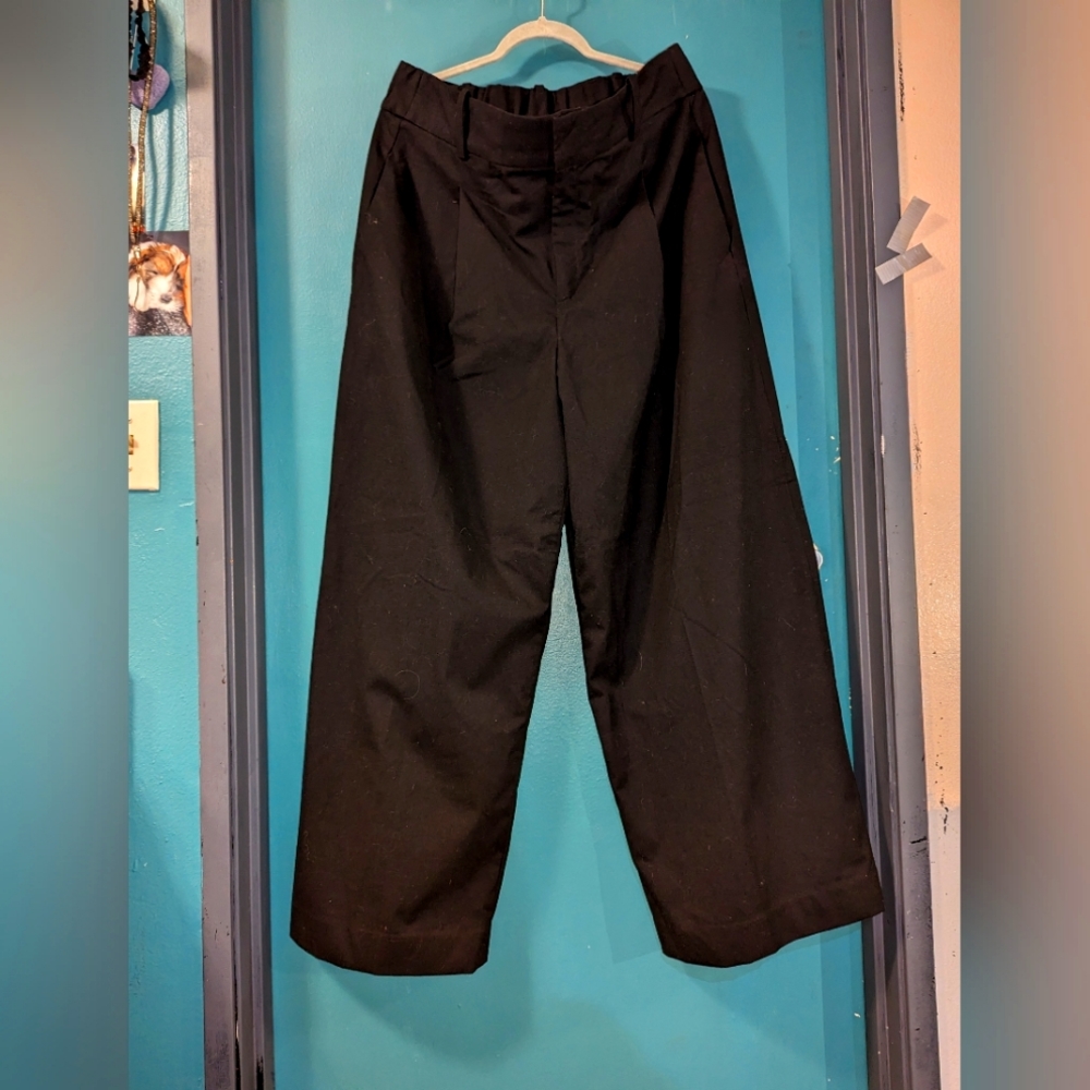 BANANA REPUBLIC gray High Rise Wide Leg Single Pleat Pants